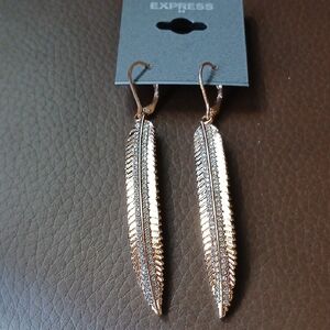 Express Gold and Silver Feather Earrings